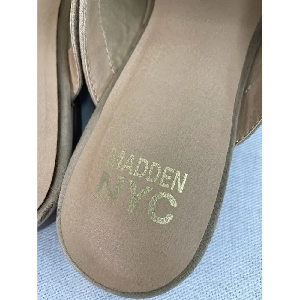 Faux Suede Loafers Womens 10 Slip on Camel Tan Dress Shoes Penny Loafer Flats